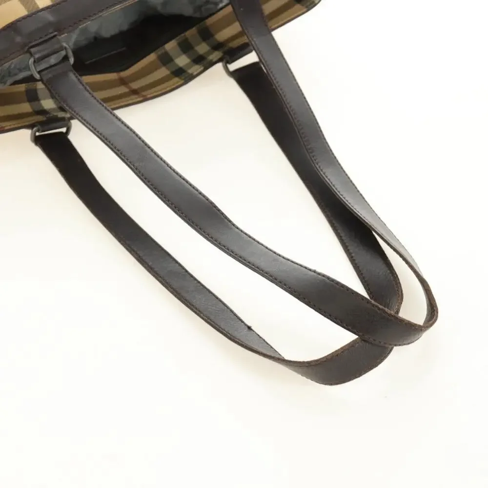 Burberry Nova Check Coated Canvas Tote Beige